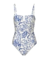 Simkhai Womens Blueberry Multi Ottilie Strapless Swimsuit