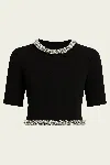 Simkhai Ozelle Crewneck Top In Black In Black