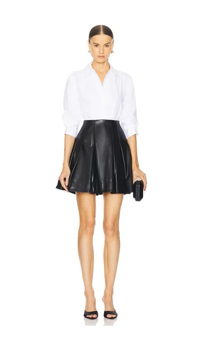 Simkhai Padma Poplin Combo Mini Dress In 黑底碎花