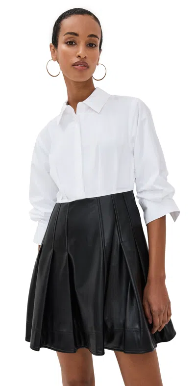 SIMKHAI PADMA POPLIN COMBO MINI DRESS BLACK MULTI