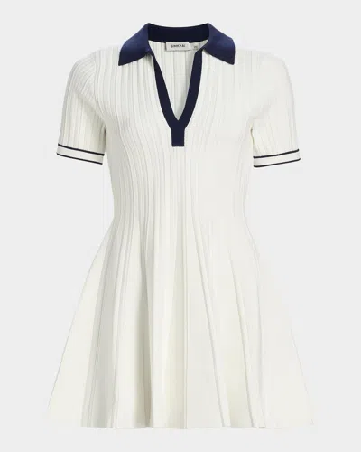 Simkhai Page Knit Polo Mini Dress In White