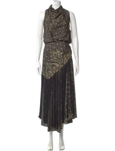 Pre-owned Simkhai Paisley Print Long Dress In Black
