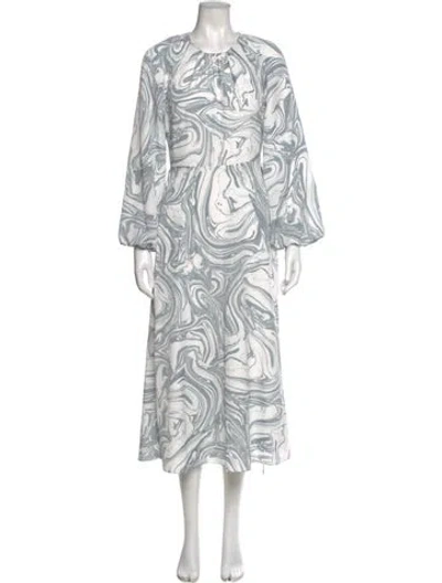 Pre-owned Simkhai Paisley Print Long Dress In White