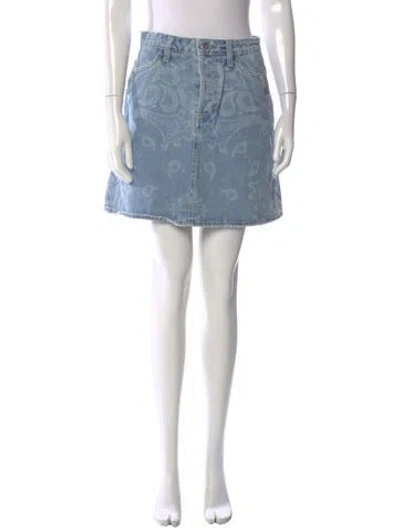 Pre-owned Simkhai Paisley Print Mini Skirt In Blue