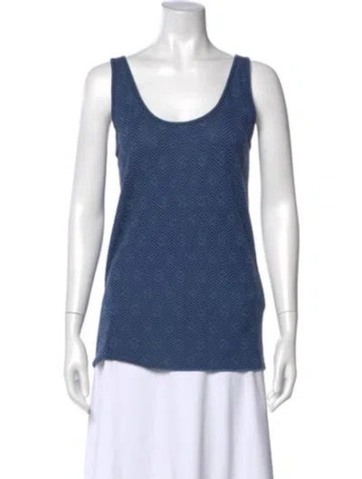 Pre-owned Simkhai Paisley Print Scoop Neck Top In Blue