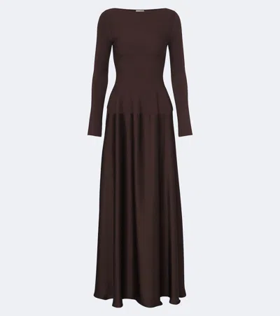 Simkhai Paola Knitted Satin Gown In Purple