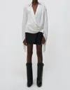 Simkhai Paradisa Cascade Sleeve Wrap Top In Ivory In Multi