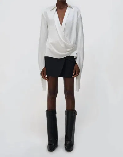 Simkhai Paradisa Cascade Sleeve Wrap Top In Ivory