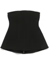 Simkhai Parker Strapless Crepe Peplum Top In Black