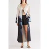 Simkhai Pascal Printed Satin Maxi Dress In Hazy Palm Print