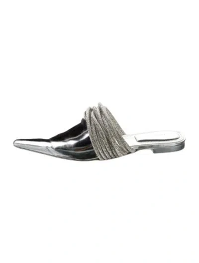 Pre-owned Simkhai Patent Leather Crystal Embellishments Mules