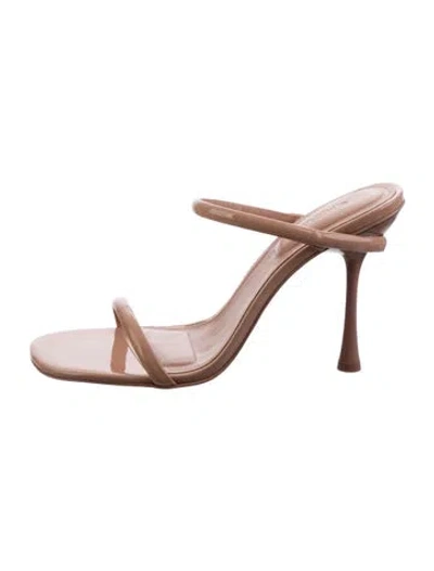 Pre-owned Simkhai Patent Leather Slides In Neutral