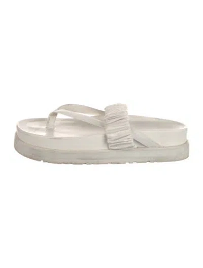 Pre-owned Simkhai Patent Leather Slides In White