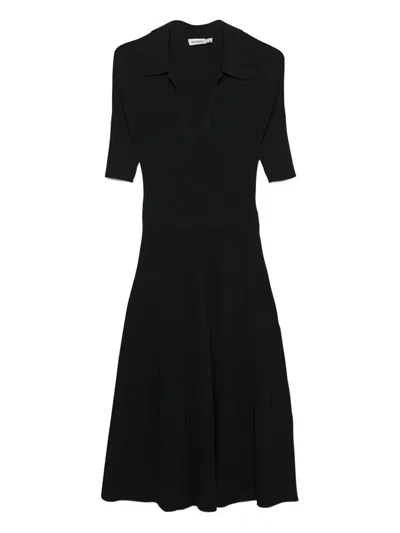 Simkhai Pati Ribbed-knit Midi Dress In Black