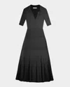 Simkhai Pati Short-sleeve Polo Midi Dress In Black