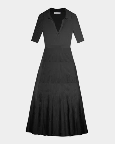 SIMKHAI PATI SHORT-SLEEVE POLO MIDI DRESS