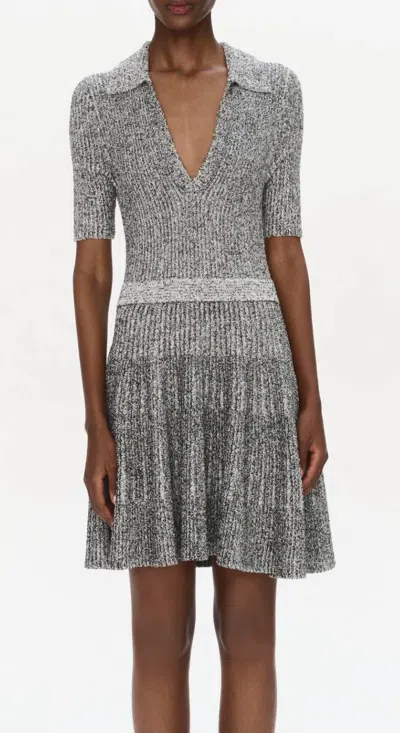 Simkhai Patricia Mini Dress In Ivory Black Marble In Gray