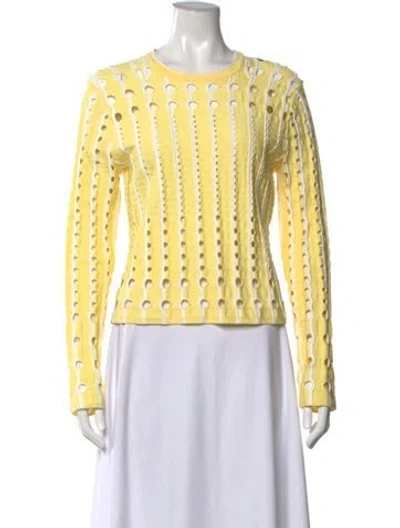 Pre-owned Simkhai Patterned Crew Neck Sweater In Yellow