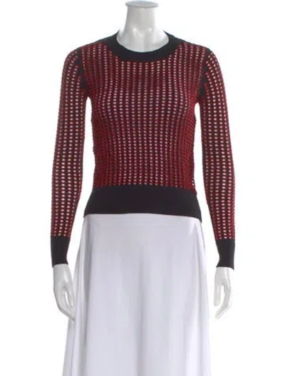 Pre-owned Simkhai Patterned Crew Neck Top In Red