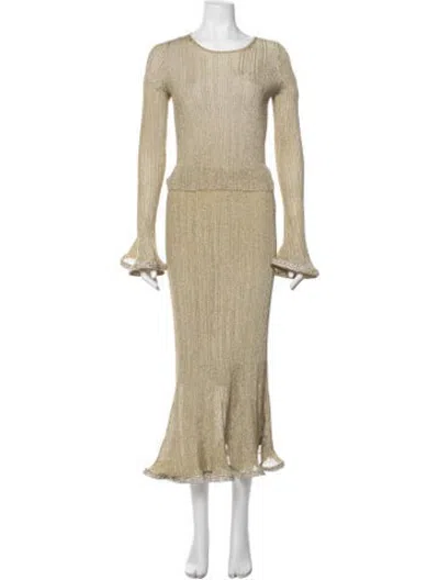 Pre-owned Simkhai Patterned Crystal Embellishments Skirt Set In Neutrals