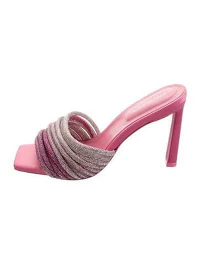 Pre-owned Simkhai Patterned Crystal Embellishments Slides In Pink