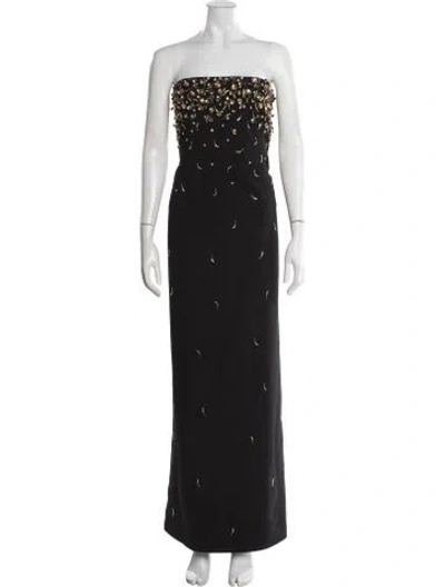 Pre-owned Simkhai Patterned Long Dress In Black