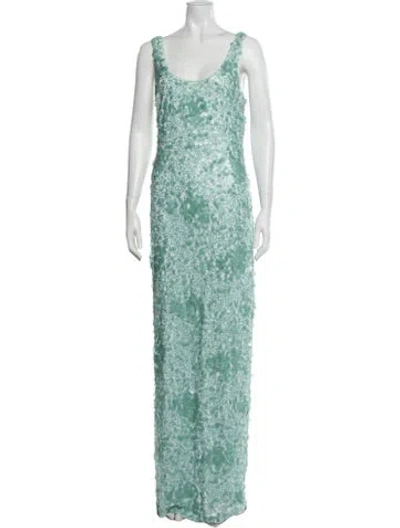 Pre-owned Simkhai Patterned Long Dress In Blue