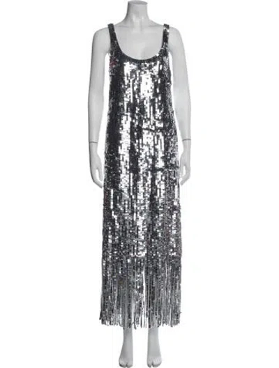 Pre-owned Simkhai Patterned Long Dress In Gray