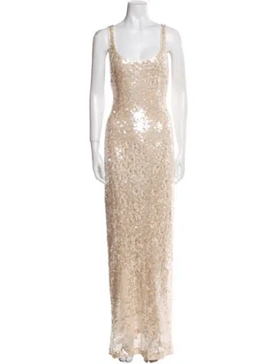 Pre-owned Simkhai Patterned Long Dress In Neutral