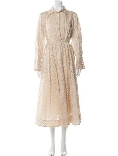 Pre-owned Simkhai Patterned Long Dress In Neutral