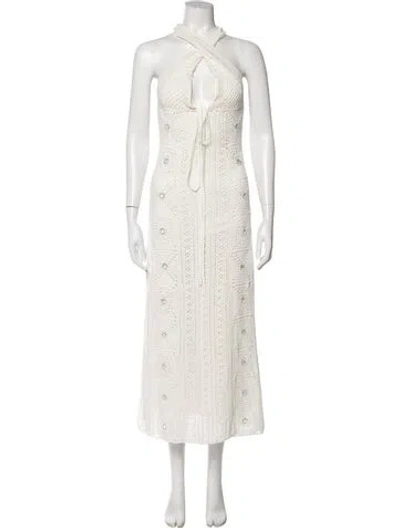 Pre-owned Simkhai Patterned Long Dress In Neutral