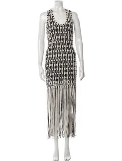 Pre-owned Simkhai Patterned Long Dress In Neutral