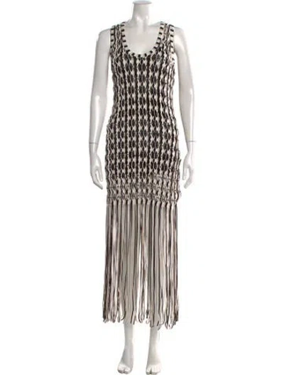 Pre-owned Simkhai Patterned Long Dress In Neutrals
