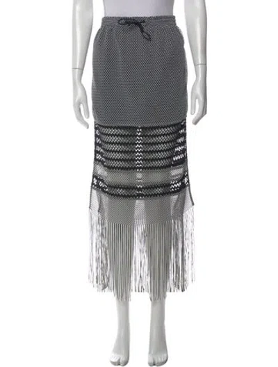 Pre-owned Simkhai Patterned Long Skirt In Black