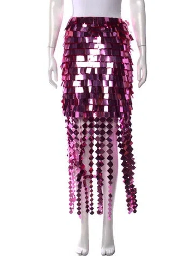 Pre-owned Simkhai Patterned Long Skirt In Pink