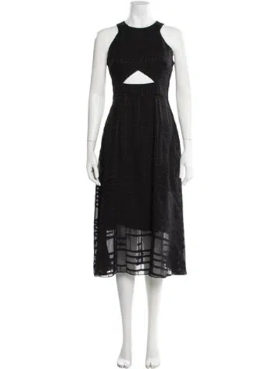 Pre-owned Simkhai Patterned Midi Length Dress In Black