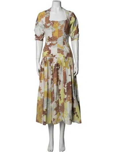 Pre-owned Simkhai Patterned Midi Length Dress In Gray