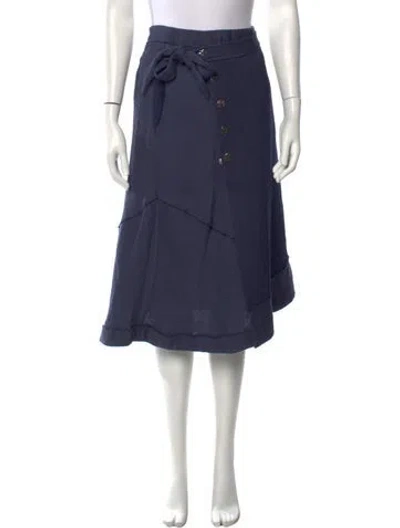 Pre-owned Simkhai Patterned Midi Length Skirt In Blue