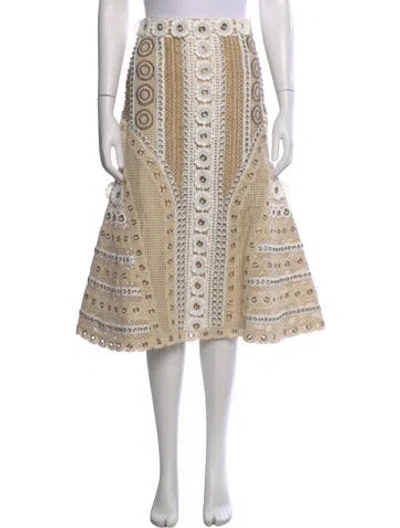 Pre-owned Simkhai Patterned Midi Length Skirt In Neutral