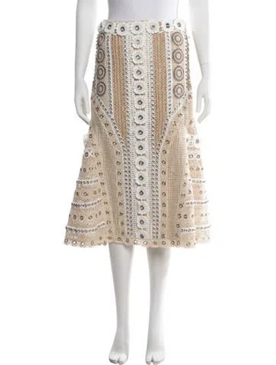 Pre-owned Simkhai Patterned Midi Length Skirt In Neutrals