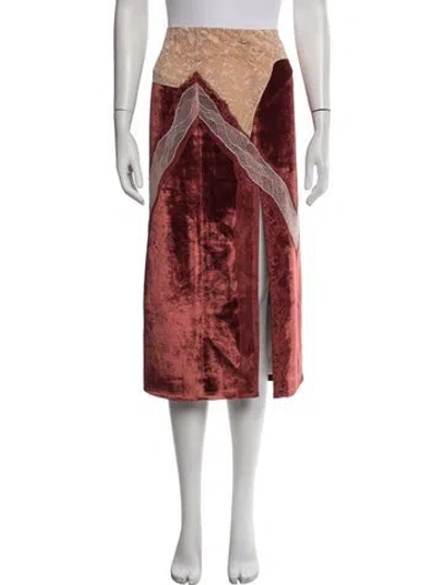 Pre-owned Simkhai Patterned Midi Length Skirt In Red