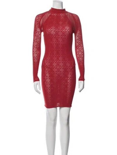 Pre-owned Simkhai Patterned Mini Dress In Red