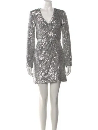 Pre-owned Simkhai Patterned Mini Dress In Silver