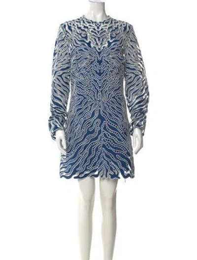 Pre-owned Simkhai Patterned Mini Dress W/ Tags In Blue