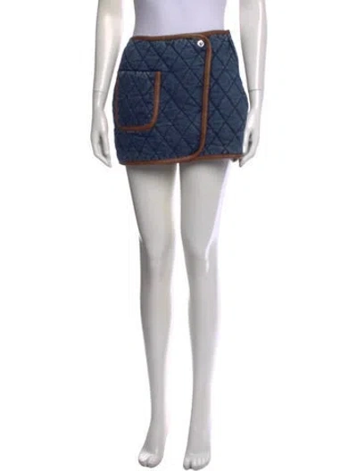 Pre-owned Simkhai Patterned Mini Skirt In Blue