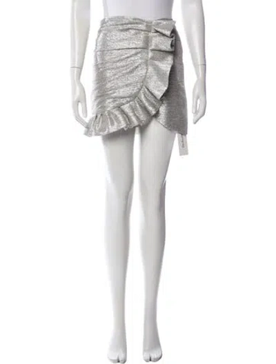 Pre-owned Simkhai Patterned Mini Skirt In Metallic/silver