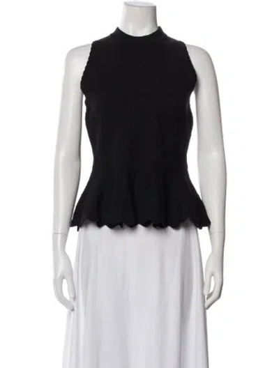 Pre-owned Simkhai Patterned Mock Neck Top In Black