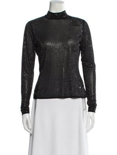 Pre-owned Simkhai Patterned Mock Neck Top In Gray