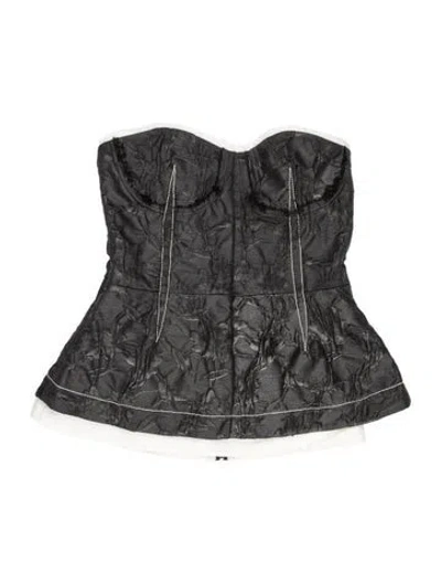 Pre-owned Simkhai Patterned Strapless Top In Black