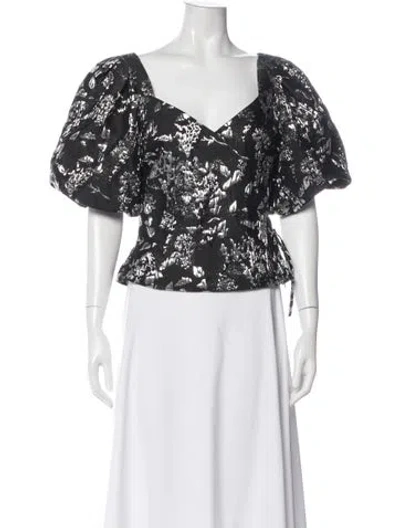 Pre-owned Simkhai Patterned V-neck Top In Multi